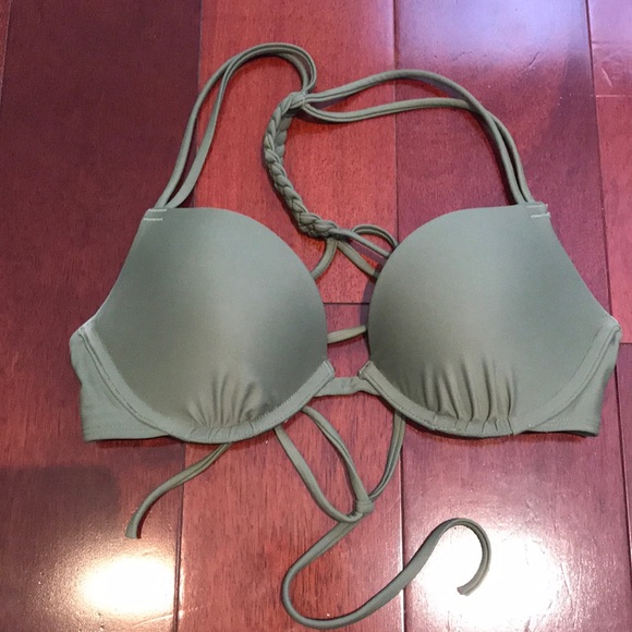 olive green push up bikini